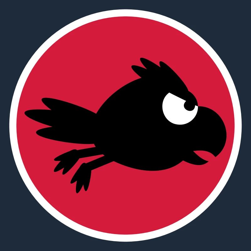 Rabe Vogel fliegt schnel lustig Comic Humor Logo
