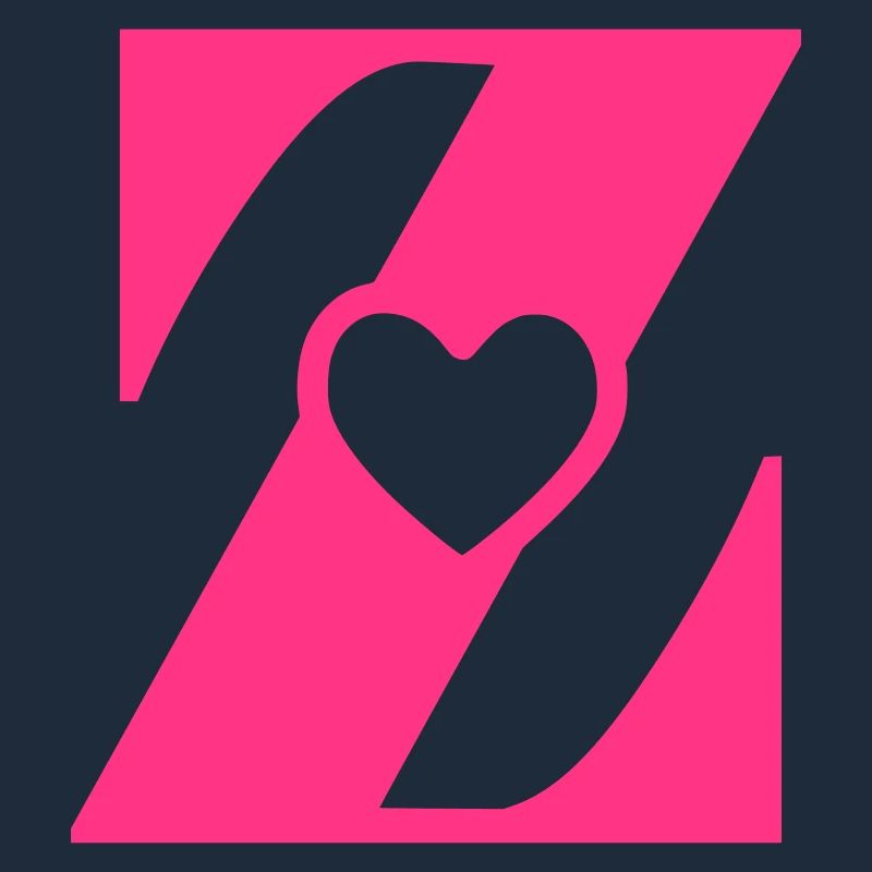 Buchstabe z Anfangsbuchstabe mit Herz