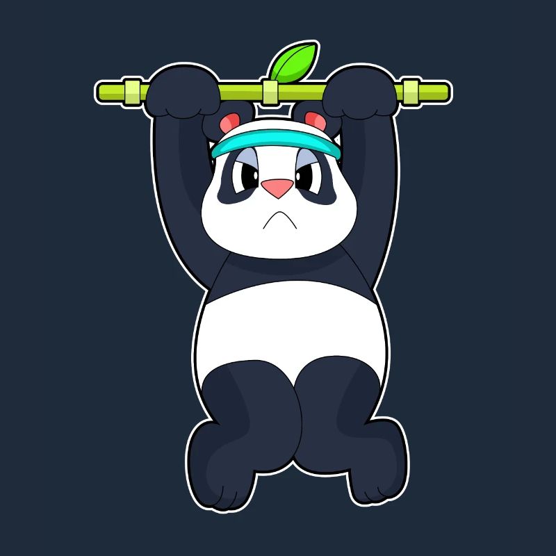 Panda Bodybuilder Pull-ups Bodybuilding