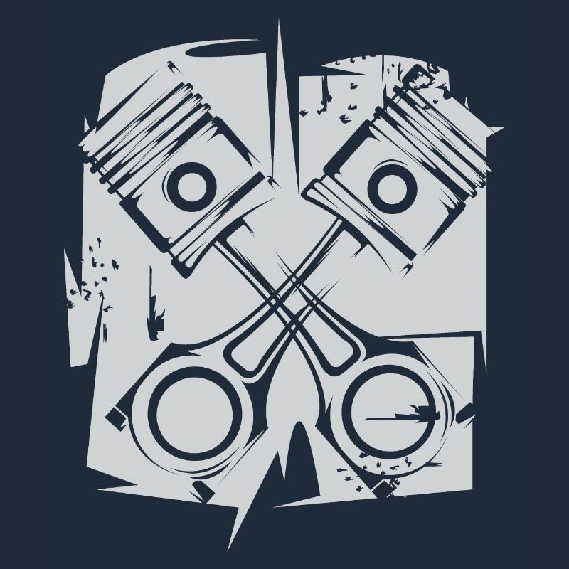 v8 Piston Engine Icon Art Illustration Logo