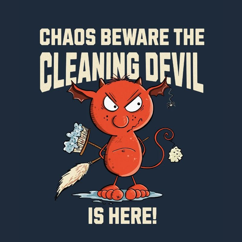 Funny Cleaning Devil Cleaning Cleaner Saying