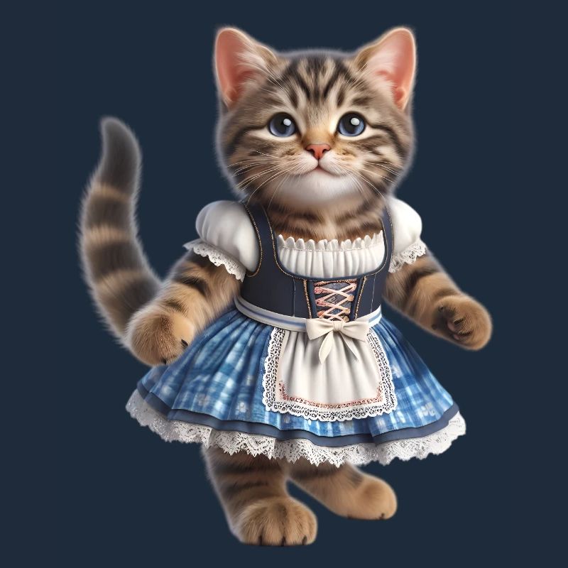 Mignon petit chat en dirndl