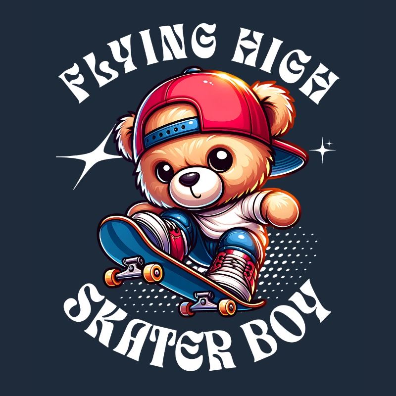 Skater teddy bear on skateboard