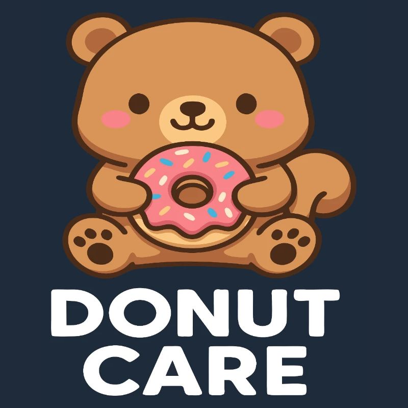 Cuddly bear with donut accessory