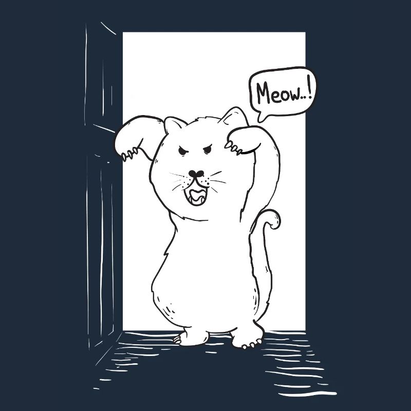 Chat devant la porte pour Halloween