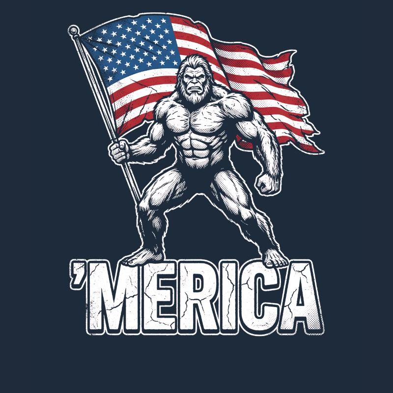 Amerika Bigfoot Lustiger Bigfoot zum 4. Juli Ameri