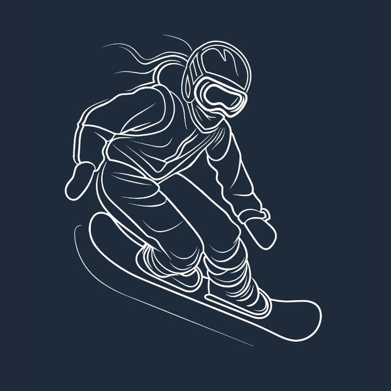 Art de lignes de snowboardeuse