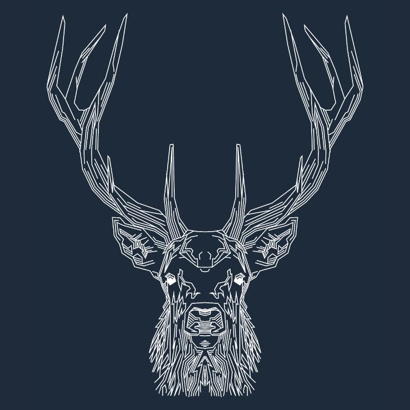 Tech Deer – Geometric Deer in White