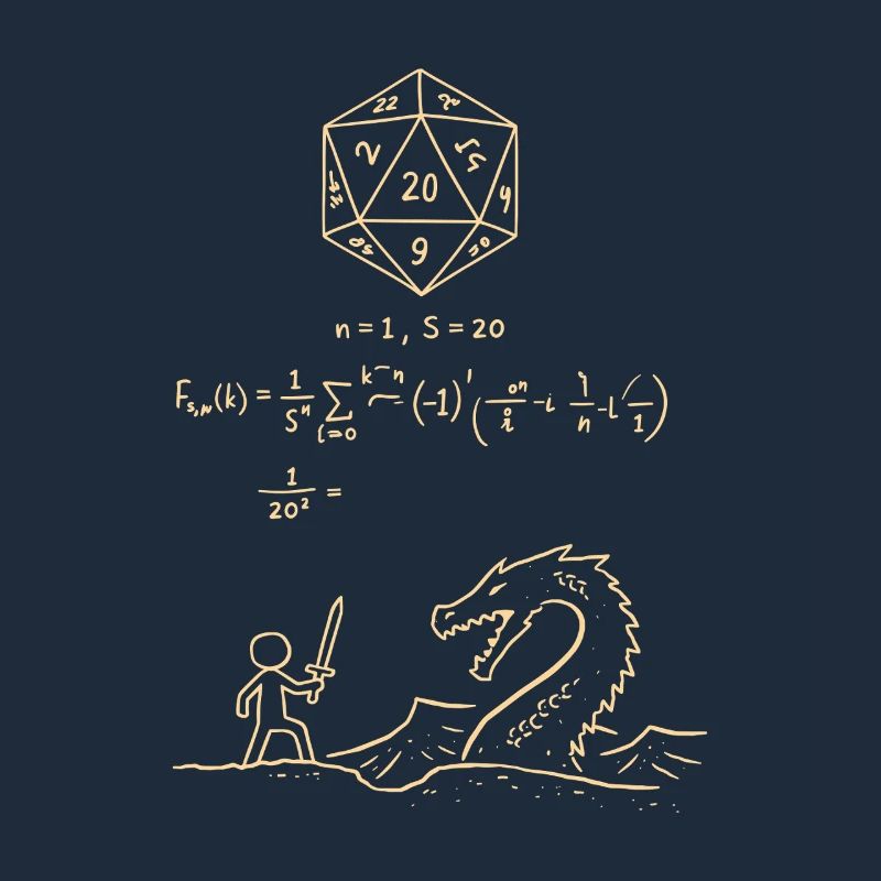 D20 Dice Probability Shirt RPG Nerd Math Fantasy