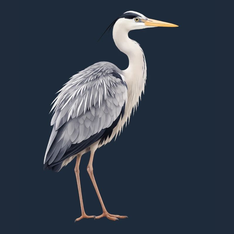 Realistic Grey Heron