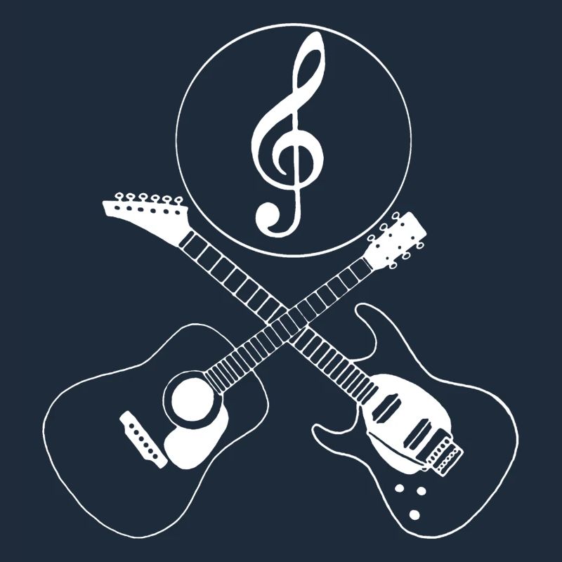 Guitares croisées et clé de sol