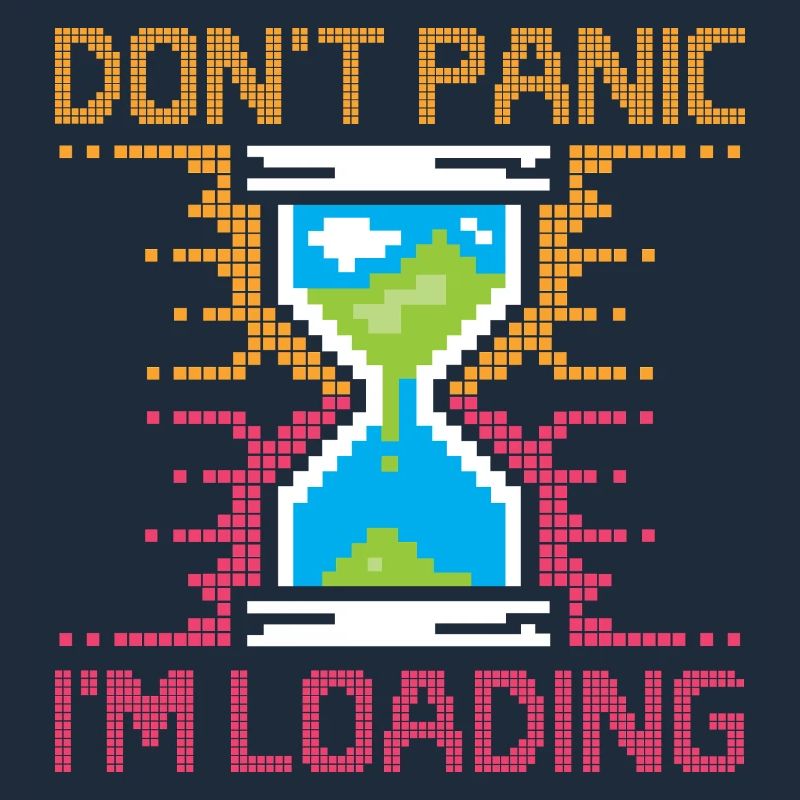 Don't Panic – Pixel Loading Sanduhr