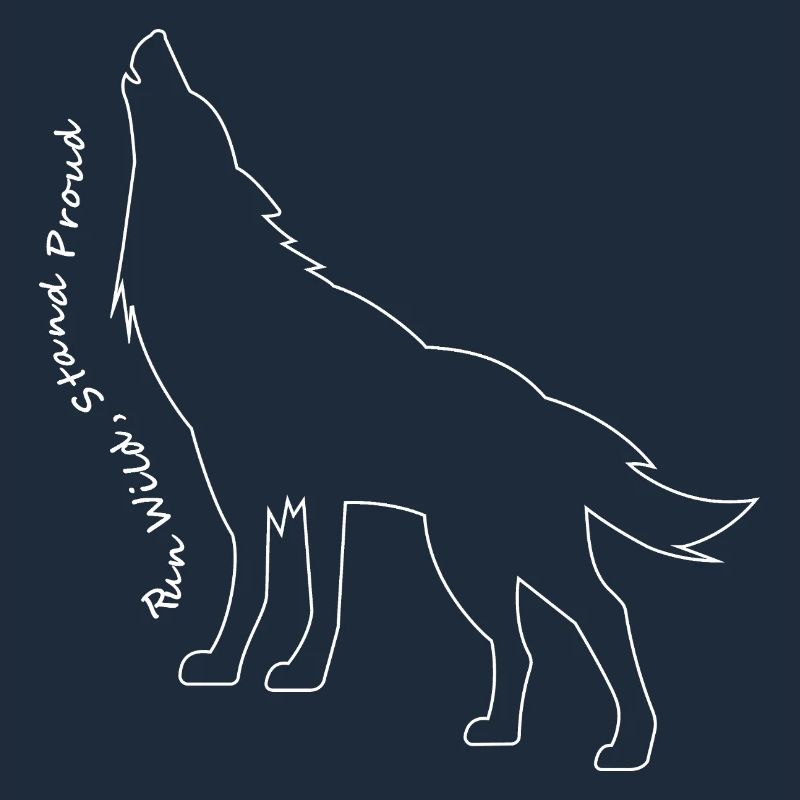 Heulender Wolf Linie Kunst Design