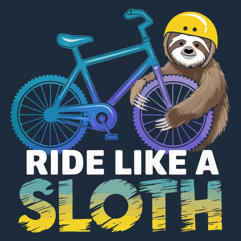 Faultier Biker mit Helm