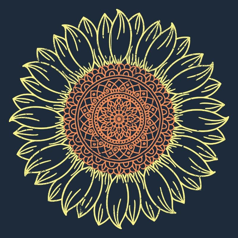 Conception complexe de mandala tournesol