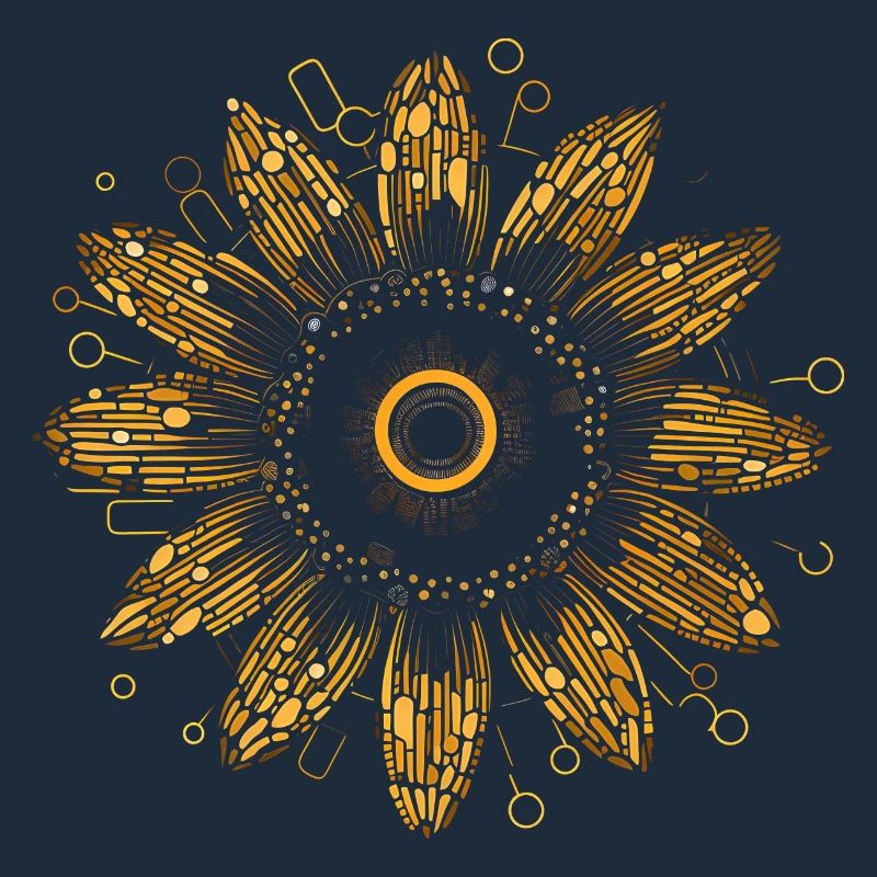 Boho Sunflower Mandala Pattern