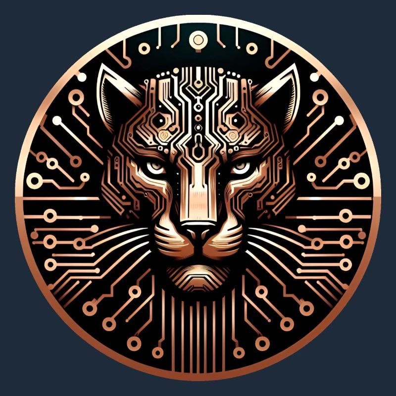 Cyber Leopard Circuit Board Digital Art
