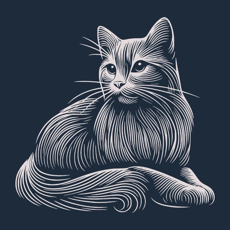 White Cat Patterns Light Strokes
