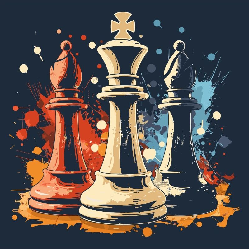 Chess Bishop and King Graffiti