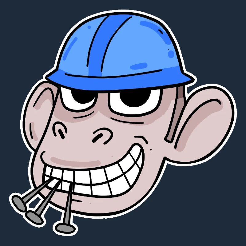 Singe Ouvrier du bâtiment de chantier