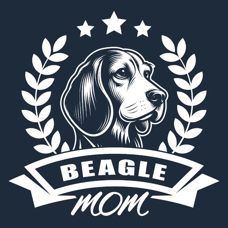 « Beagle Mom » avec bannière et couronne de blé