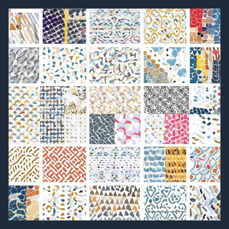 Abstract Mosaic Pattern Art Collection