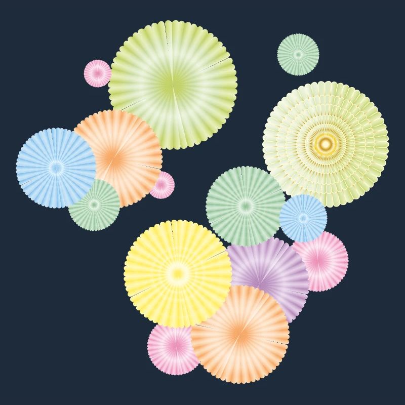 Rosettes pastel – structure en éventail décoratif