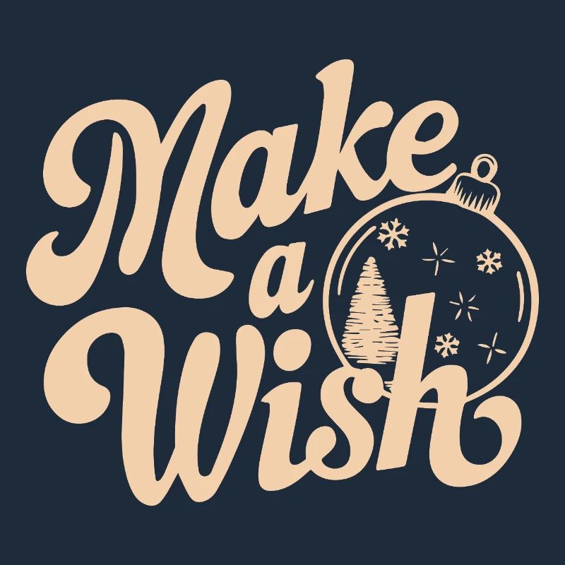 Make a Wish Ornament Typography