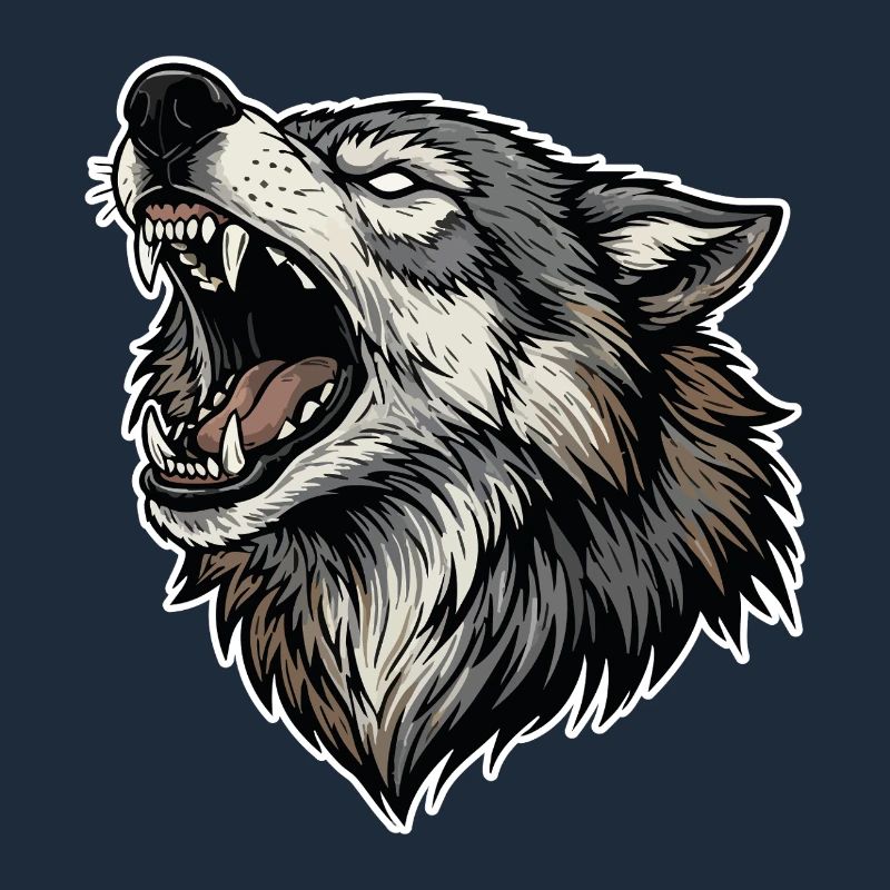 Wild Wolf Howling Alpha Wolf Mascot