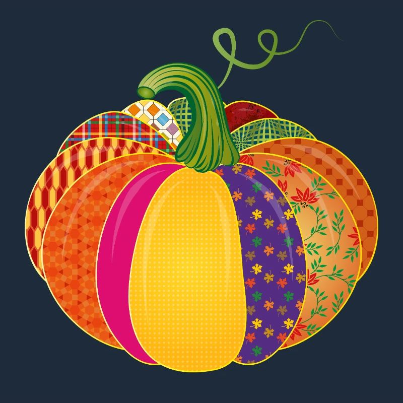 Patchwork Kürbis – Bunt gemusterte Herbstdeko