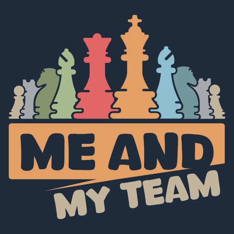 Schach retro cool Spruch Team vintage Schachfigur