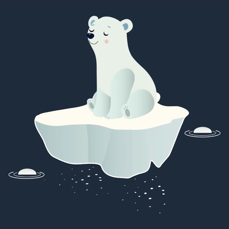 Träumender Eisbär auf einer Eisscholle