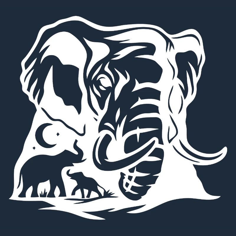 Conception de silhouette de famille d’éléphants
