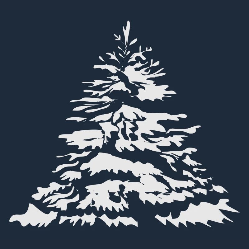 snow-covered Christmas tree or Christmas tree
