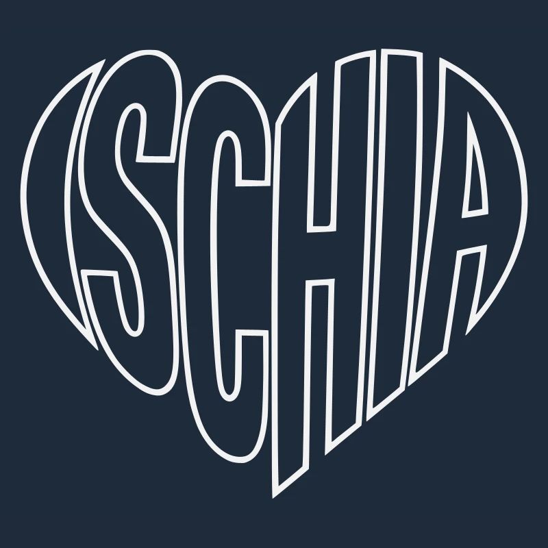 Ischia lettering heart shape