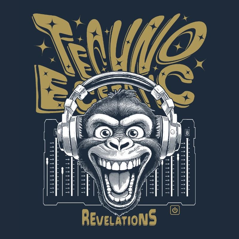 Techno Monkey T-Shirt: Beats and Party Mood