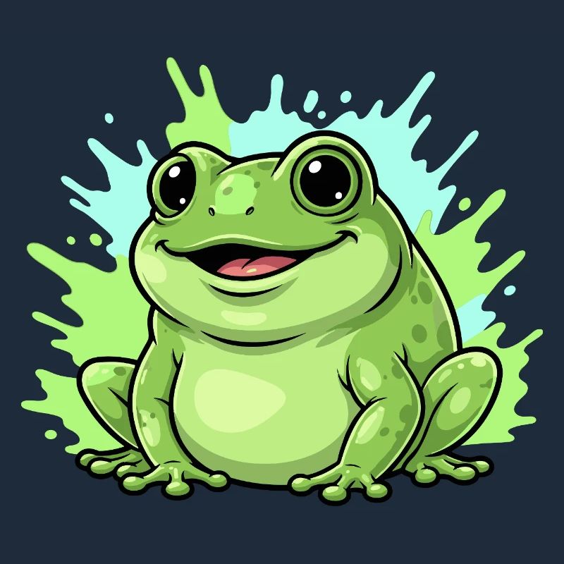 Frog with paint splash background