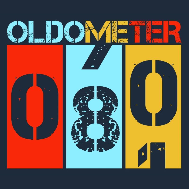 Oldometer 80 wird 80 Retro Geburtstags-Meilenstein