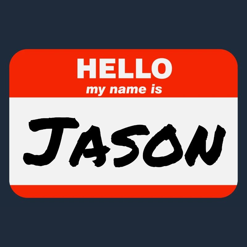 Hello My Name Is Jason Red Label with First Name