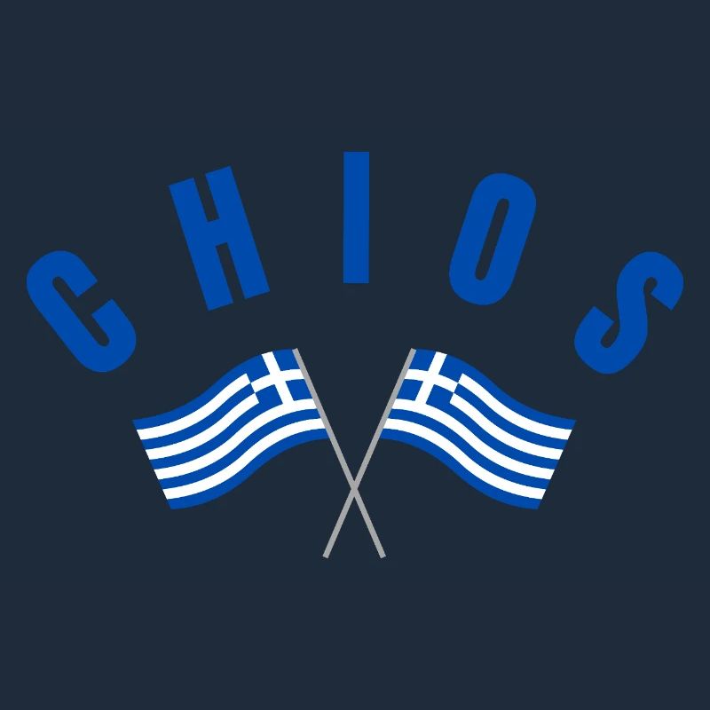 Chios Croisé des drapeaux grecs