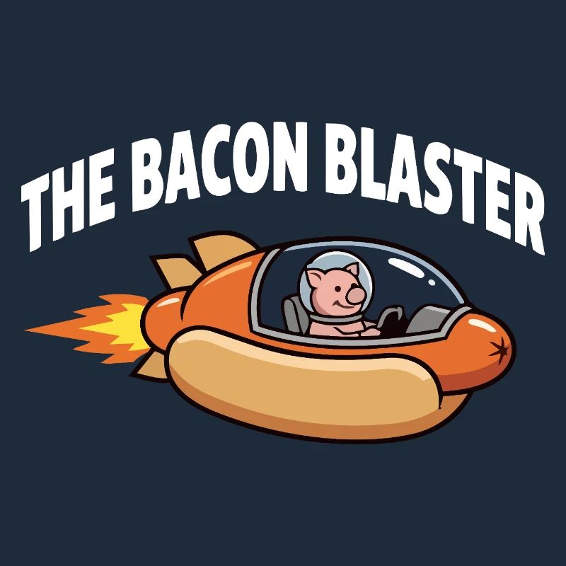 Bacon Blaster Funny Space Pig Rocket Design