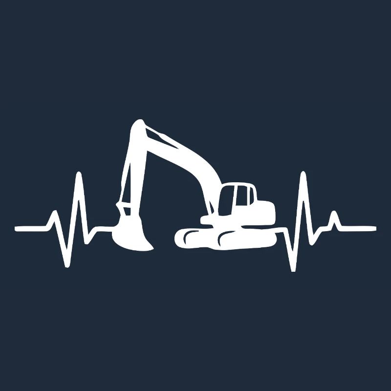 Construction Excavator Silhouette Design