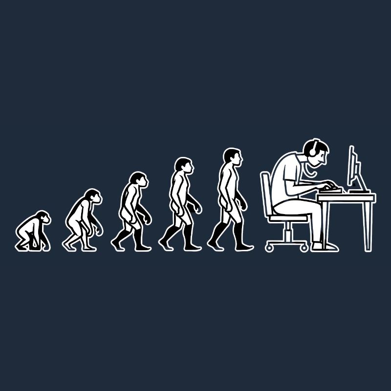 Evolution endet am Computer – Humor Design