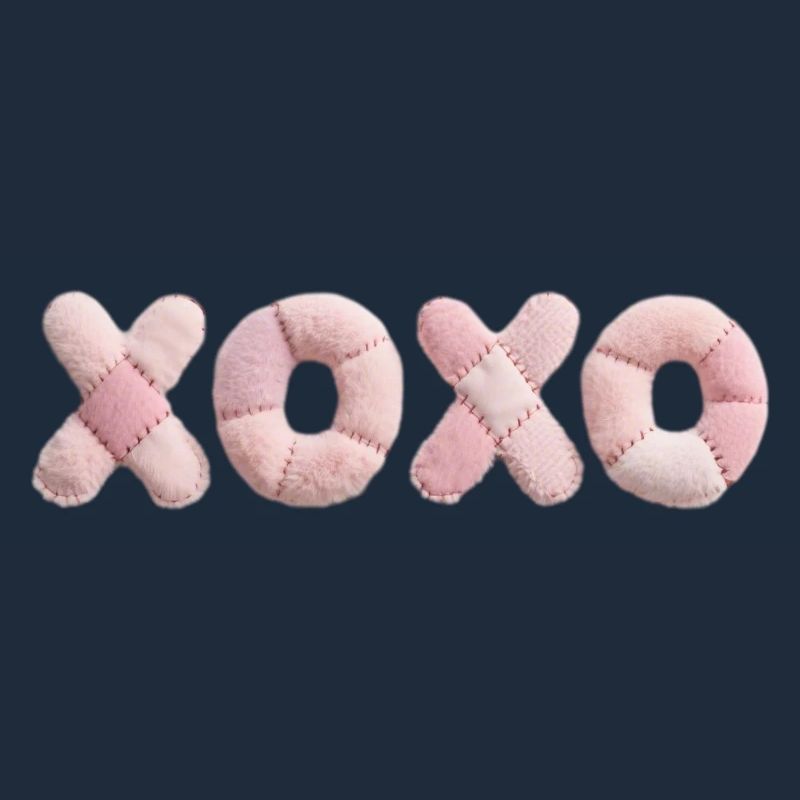 XOXO Design Pink en peluche patchwork