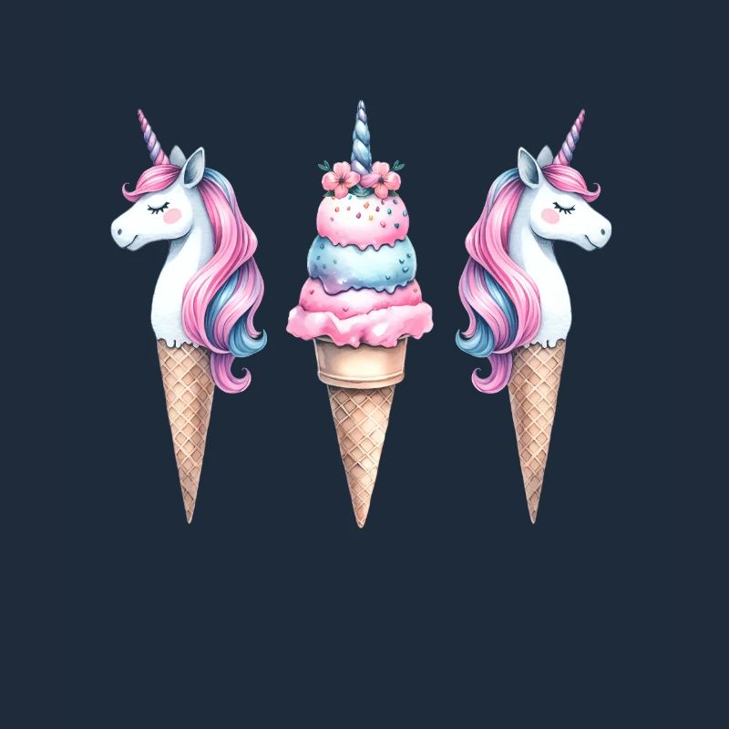 Retro Einhörner Eis Eiskreme Eiscrem Kinder Kind