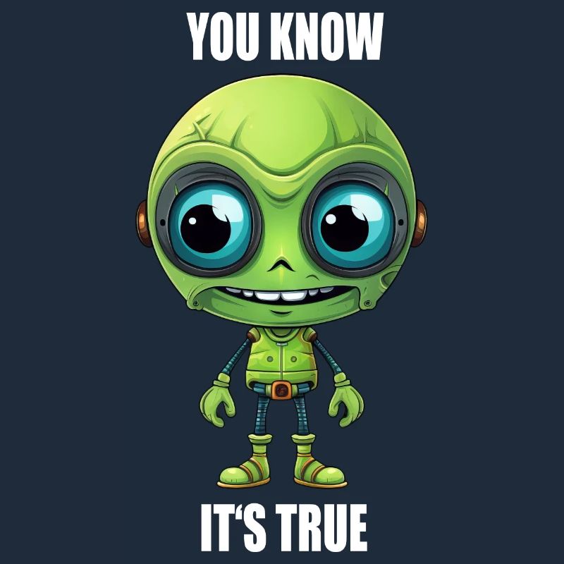 Green Alien Cyborg Head with Teeth - "You Know It