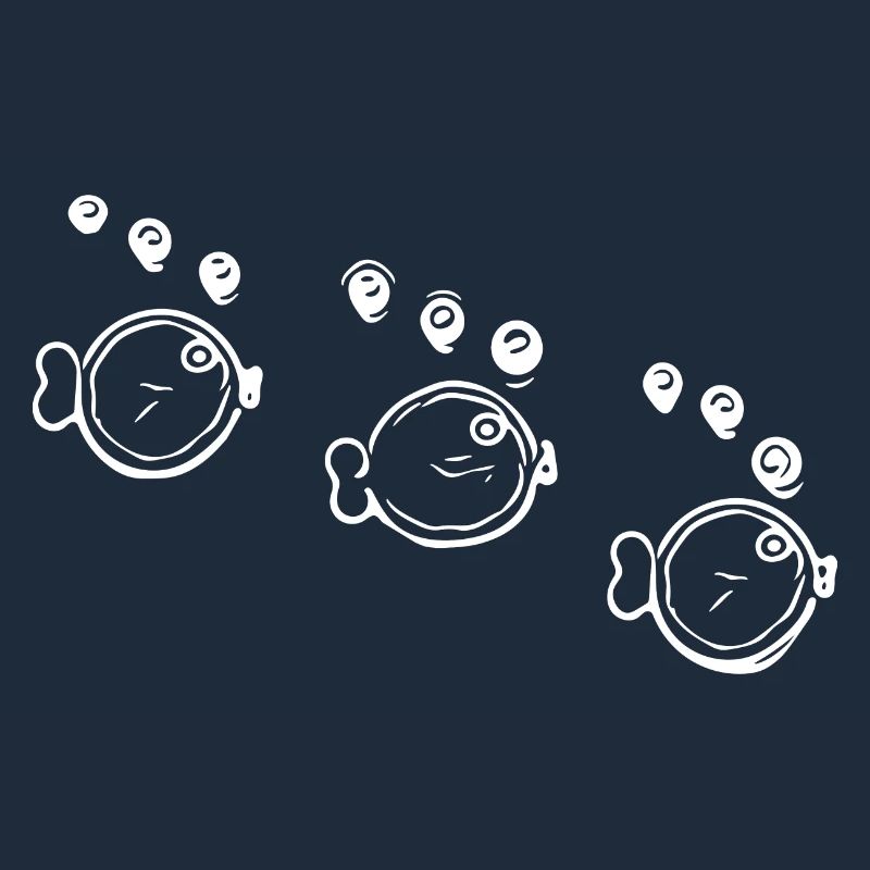 Three funny schooling fish in formation