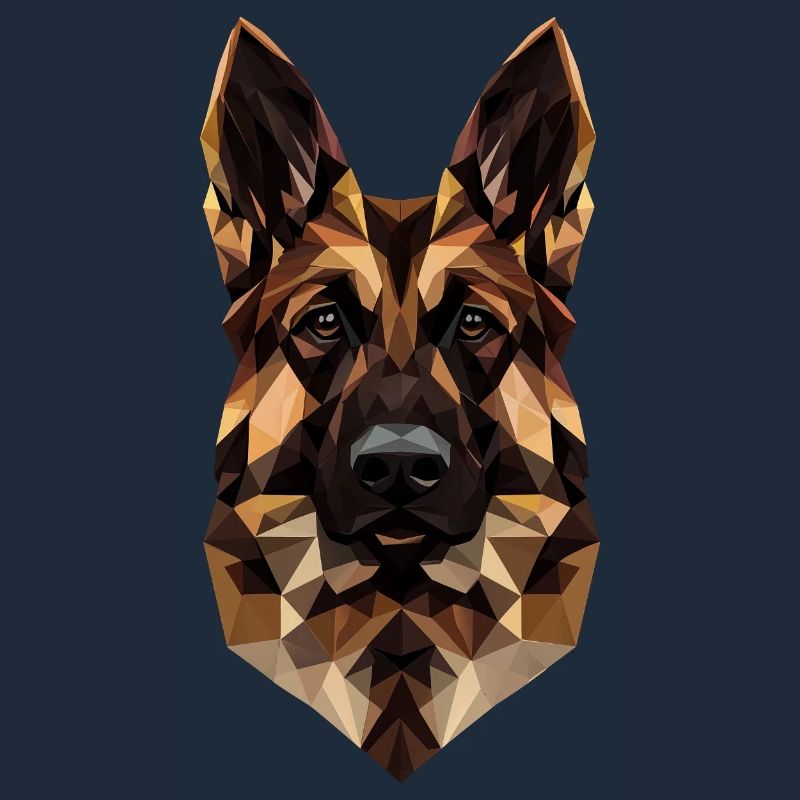 German Shepherd Low Poly Design