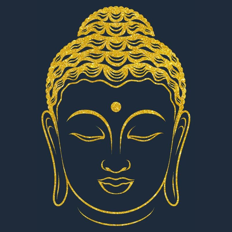 Contour Visage De Bouddha Stylisé Dans Un Or