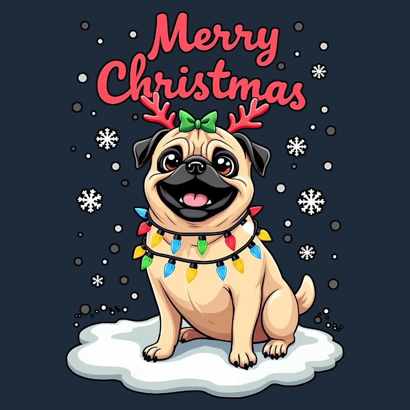 Pug als Weihnachtsmann